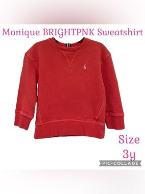 Joules British Designer Kids Clothing Monique BRIGHTPNK Sweatshirt Girls Size 3y